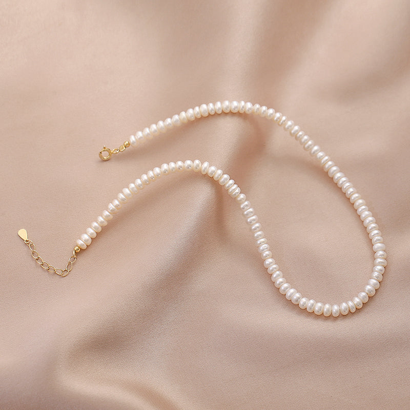 Natural freshwater pearl necklace women's 925 silver for girlfriend