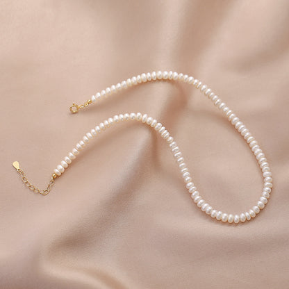 Natural freshwater pearl necklace women's 925 silver for girlfriend