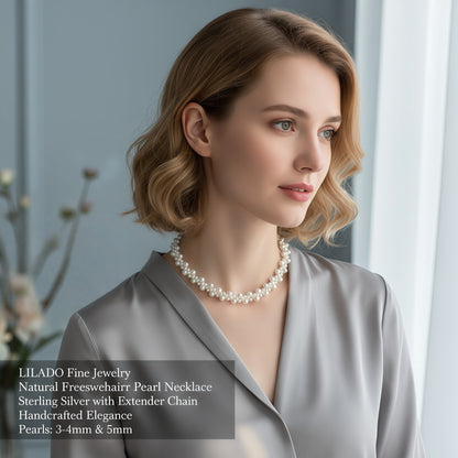 Pearl necklace woven choker