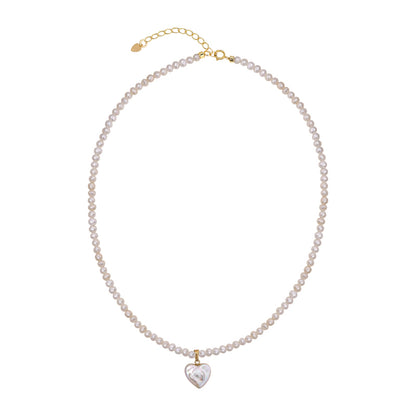 Natural Pearl Necklace, Personalized Design, Baroque Love Pendant, Neck Chain, Women's Chain