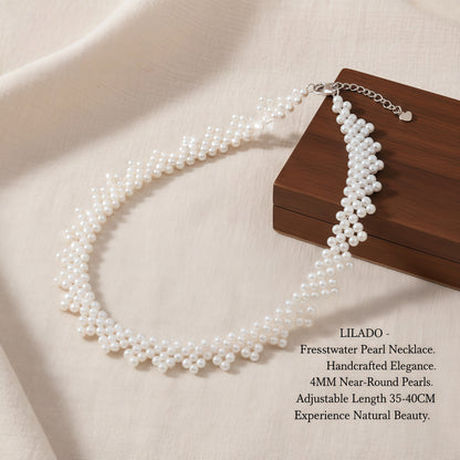 Pearl Necklace Lace Triangle Flower Chain