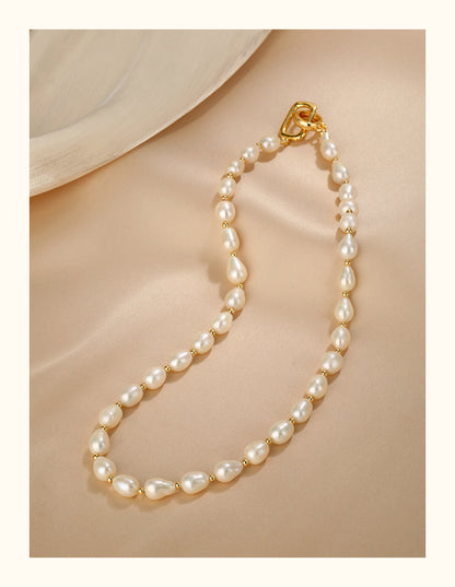 Natural Baroque Pearl Necklace Simple Irregular  Women's Light Luxury Stacked Necklace