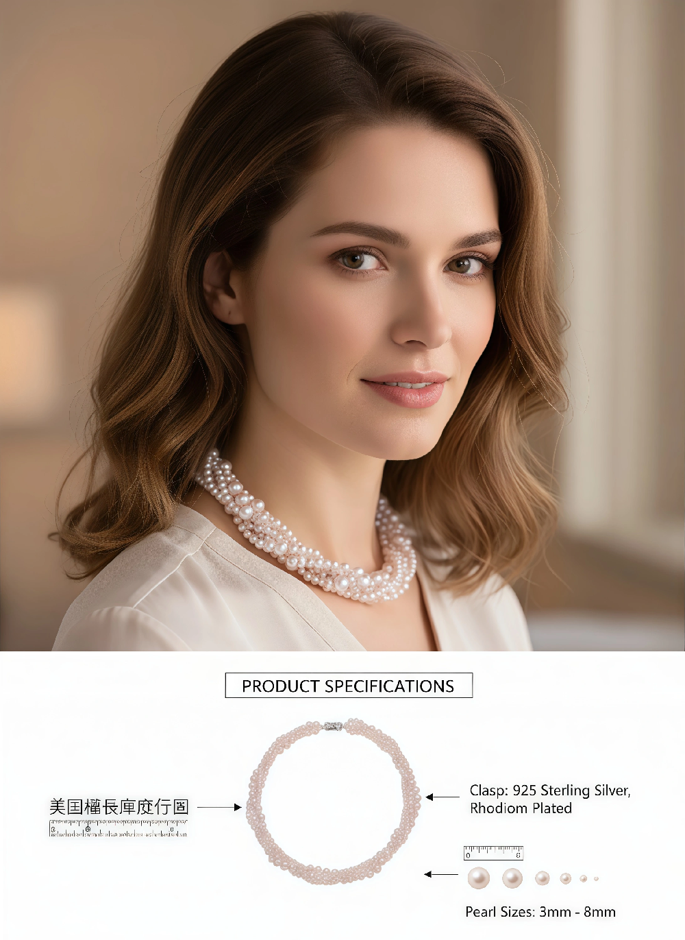 Pearl Necklace Four Layers