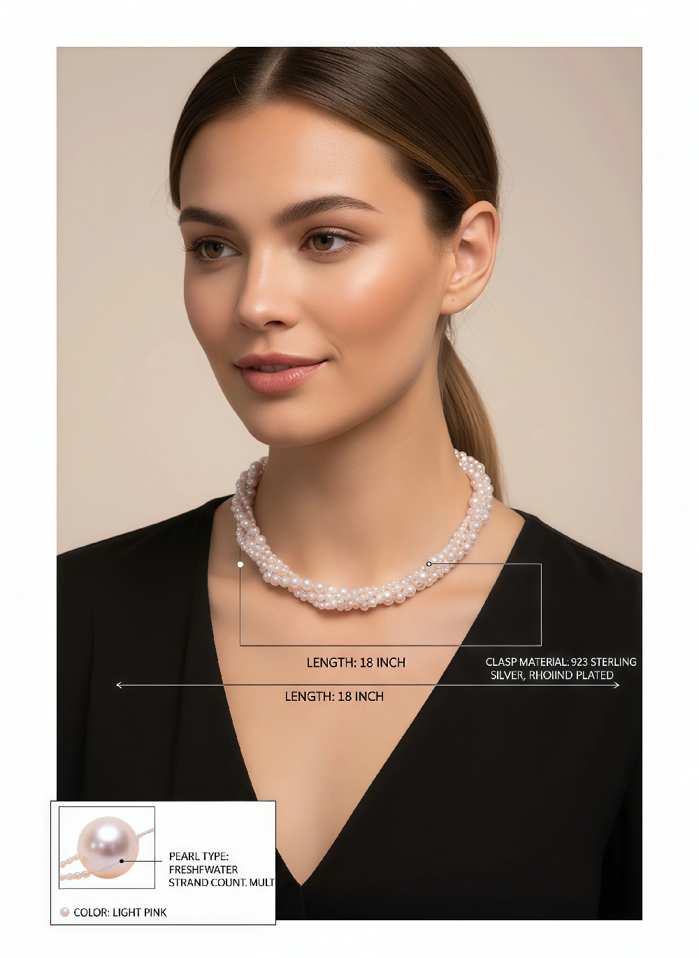 Pearl Necklace Four Layers