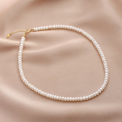 Natural freshwater pearl necklace women's 925 silver for girlfriend