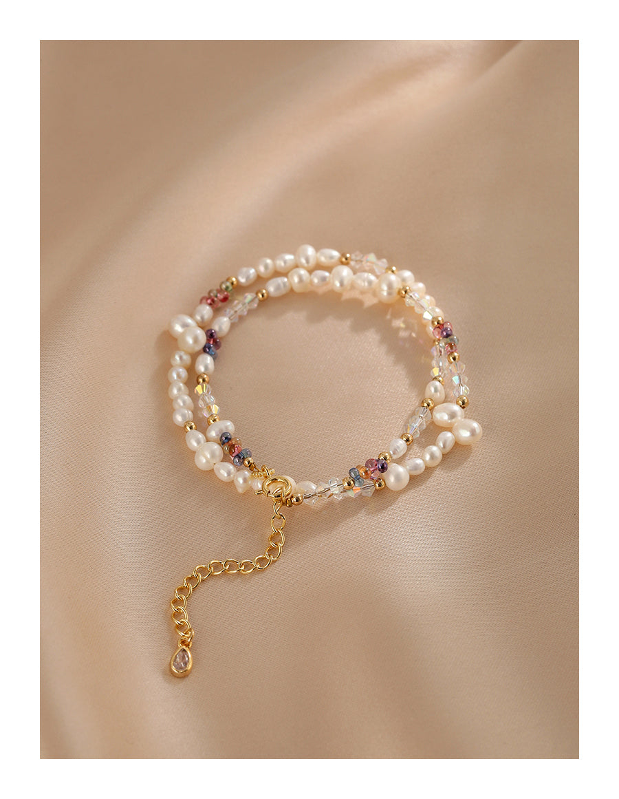 Natural Baroque Pearl Bracelet Necklace Set Colored Necklace