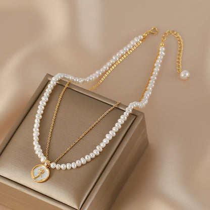 Freshwater Small Pearl Necklace Women's Stacked Clavicle Chain