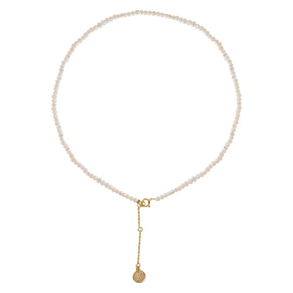 Natural pearl necklace, simple and exquisite irregular millet beads, tag necklace