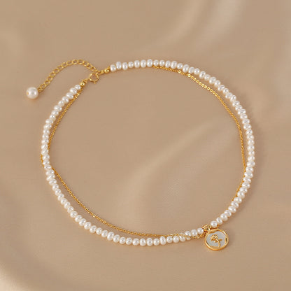 Freshwater Small Pearl Necklace Women's Stacked Clavicle Chain