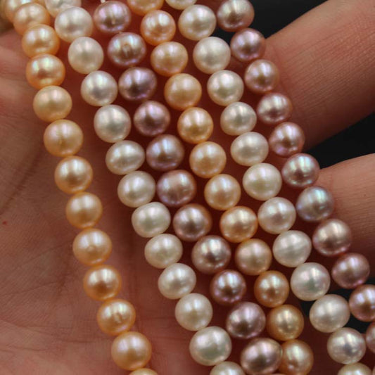 1194 Nuclear-free natural freshwater pearls, near round pearls, loose beads, manufacturers wholesale DIY jewelry production materials