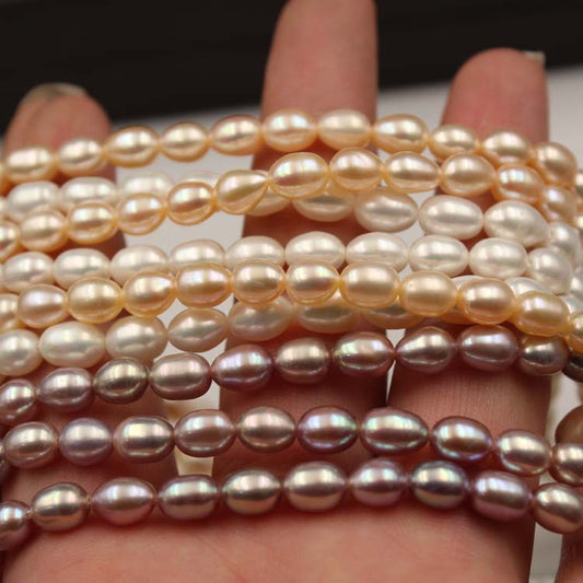 1052 Natural Freshwater Pearls 4-9mm Strong Light Rice Beads DIY Accessories