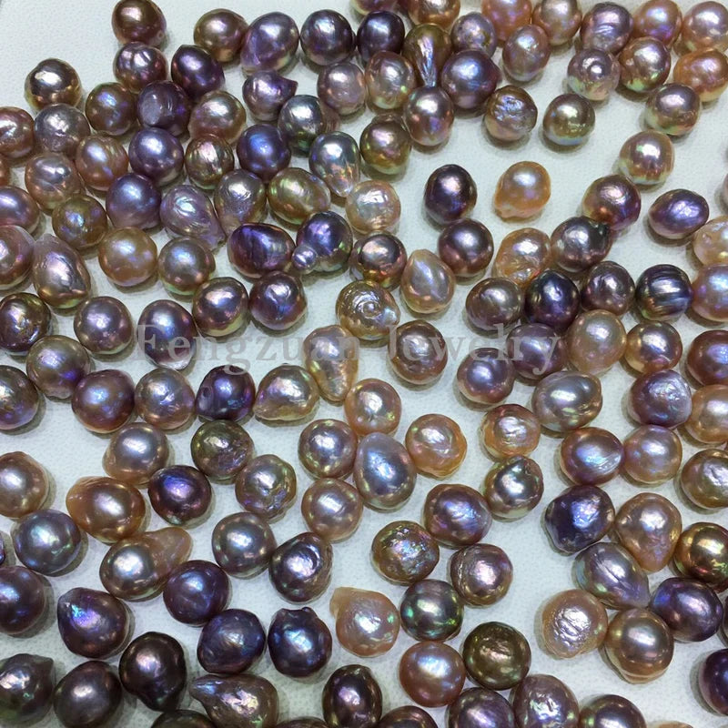 High Quality 2A Baroque White Pink Purple 9-13mm Freshwater Pearl Necklace Wholesale Small Size Loose Beads for Jewelry Making
