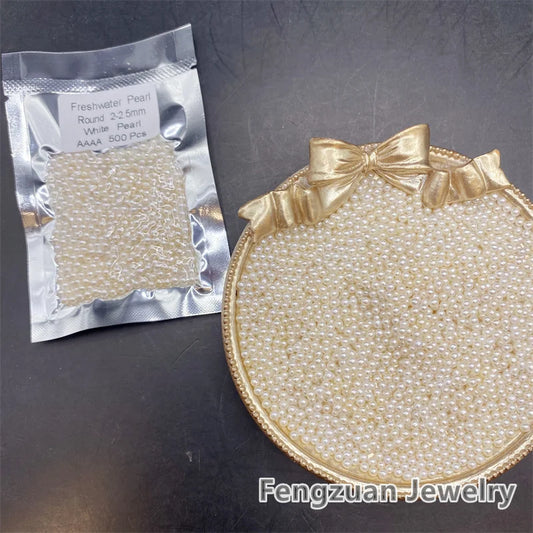 2-3 mm 2-4A Small White Pearl Round Nature Loose Freshwater Pearl Wholesale Pearls for Jewelry Making