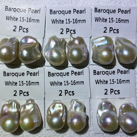 Factory Price High Luster 15mm 16mm Baroque Freshwater Pearls High Quality Zhuji Cultured Loose Pearls for Earrings Pearl
