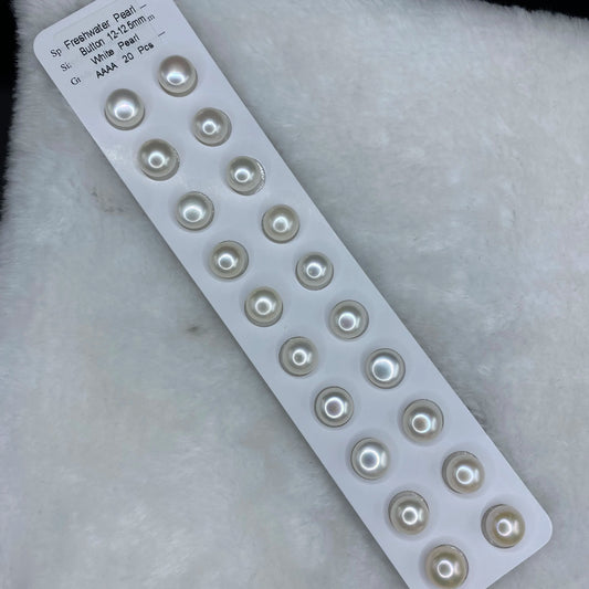 China Wholesale Price 4A Freshwater White Pearl Jewelry Loose Natural Half-Hole Button Pearl for Making