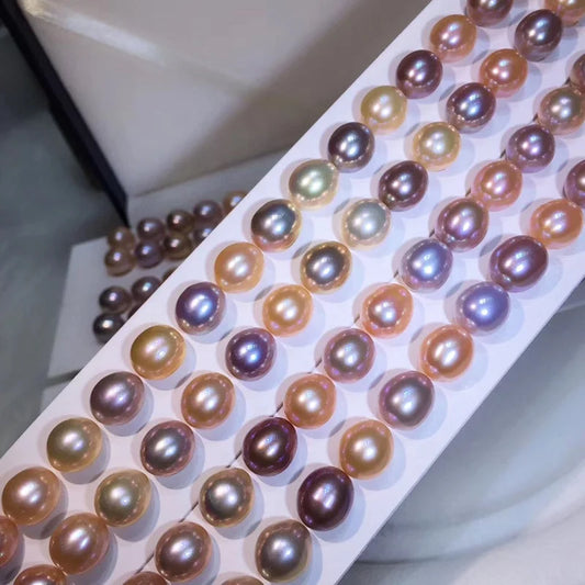 Factory Price Natural Pearl Beads High Quality 9x11mm Freshwater Rice  Drop Pearls Loose Beads for Earring Making