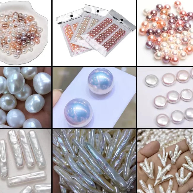 High Quality 4-30mm White Freshwater Pearls Full Hole Toothpick Loose round & Rice Shape Colorful for Jewelry Making Wholesale