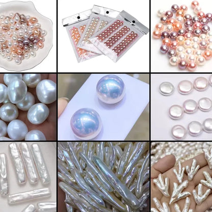 High Quality 4-30mm White Freshwater Pearls Full Hole Toothpick Loose round & Rice Shape Colorful for Jewelry Making Wholesale