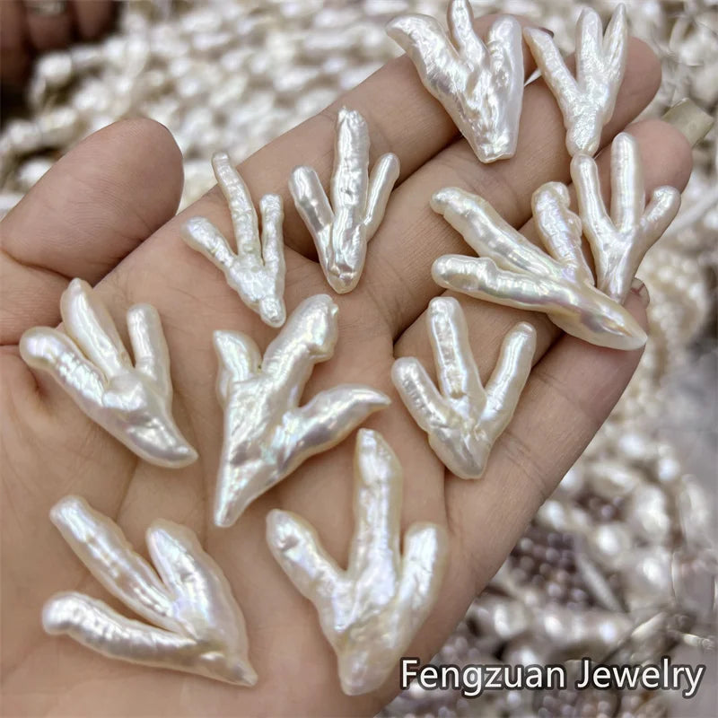 Hot Sale 15-25mm Chicken Foot Shape Baroque Real Natural Freshwater Loose Pearl Beads