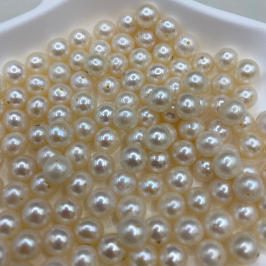 2A Natural Freshwater Pearls White Color Round Freshwater Pearls for  Making Dress Adorn