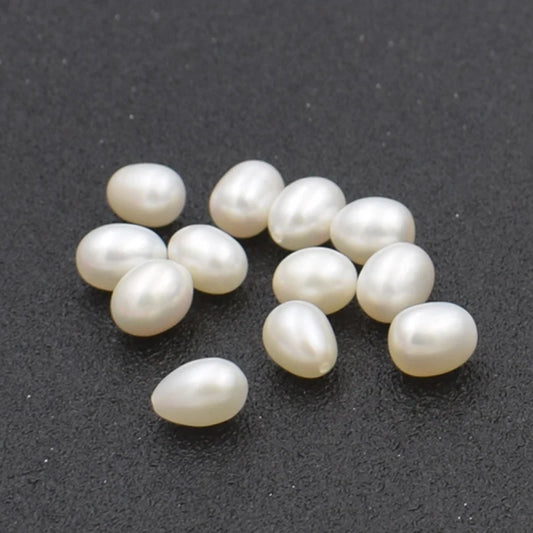 3A-4A Natural Freshwater Pearl White Rice Drop Shape Beads DIY Bracelet Necklace Pearl  for Jewelry Making