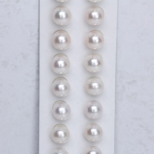 Round 8mm 10mm White Half Drilled Real Loose Wholesale Freshwater Pearls Raw Cultured Real 7mm Freshwater Pearl for Make Jewelry
