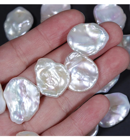 Jewelry Large 15-20mm Keshi White Freshwater Pearl Earrings High Quality Natural Loose Pearls Wholesale Price