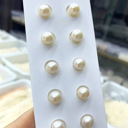 Natural Freshwater 3A 4A Half Holes 2-8.5mm Round Shape Loose Jewelry Pearl From Pearl Farm