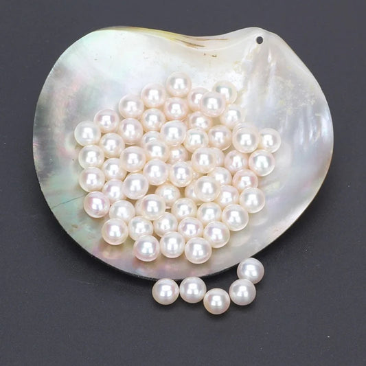 3A Perfect Round 6-6.5mm 7-7.5mm Freshwater White Color Loose Pearls for Jewelry Earring Pairs Button Pearls
