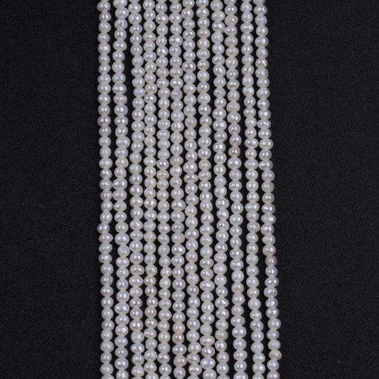 2-2.5mm White Potato Shape Natural Freshwater Pearl Beads for Jewelry Making