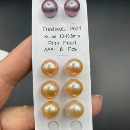 China Sourced Natural Freshwater Pearls 7mm-9mm White Pink Round Shape Ball Pendant Necklace Colorful Jewelry Making