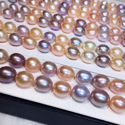 Wholesale 3A Rice Shape White/pink/purple Color Loose Pearl Different Size 3*5mm-7*11mm Natural Freshwater Pearls for Necklace