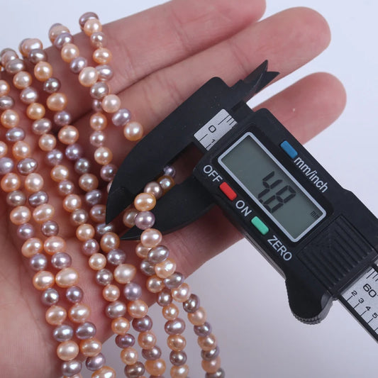 4-5mm Natural Cultured Potato Shape Freshwater Pearl Strands