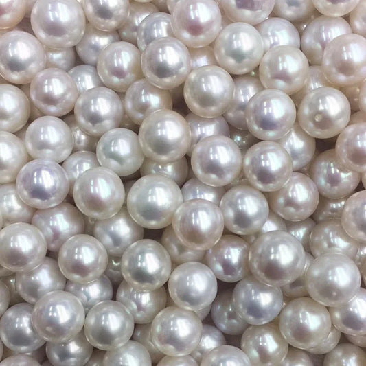 Wholesale Perfect Pearls 5mm 6mm 7mm White Round Half Hole Natural Freshwater Pearl for Jewelry