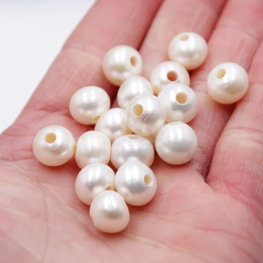 Zhuji Factory 3A New Style Round Shape Half Hole Loose Pearls 2.5mm 5mm 7mm 10mm White /pink/purple Natural Freshwater Pearls