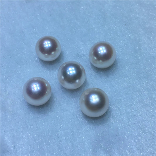 Half Drilled White pink Purple Natural Color Round Pearl Jewelry  Wholesalers Natural Freshwater Loose Pearls for Jewelry