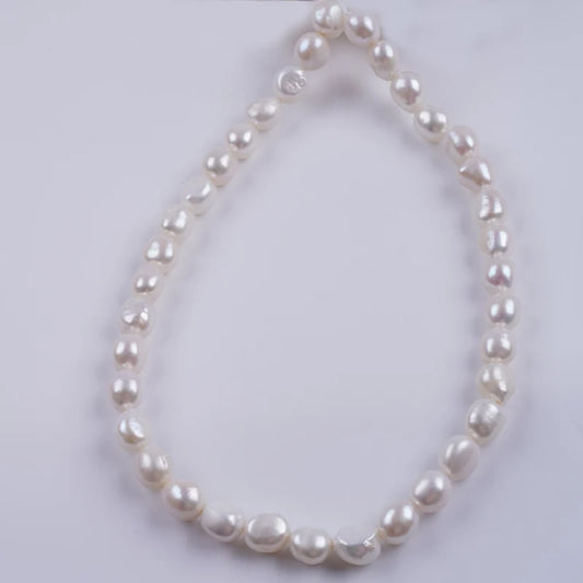 10-11mm AAA Grade Wholesale Natural White Freshwater Baroque Loose Pearls Strand