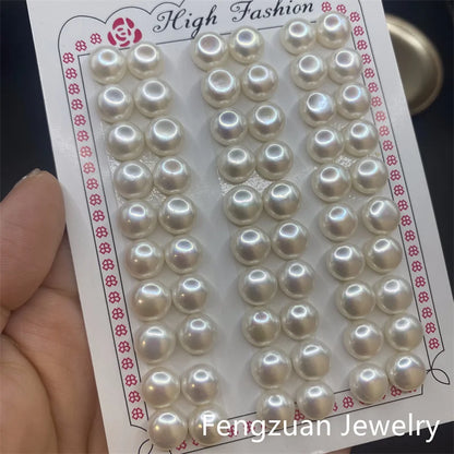Wuzhou 4A White/Purple/Pink  Fresh Water Pearls 1/2 Hole Half Drilled Loose  Natural Freshwater Pearls