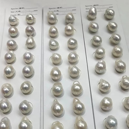 High Quality 3A Baroque Freshwater Pearl Necklace 9-13mm White Purple Beads Small Size Loose Jewelry Wholesale Jewelry Making
