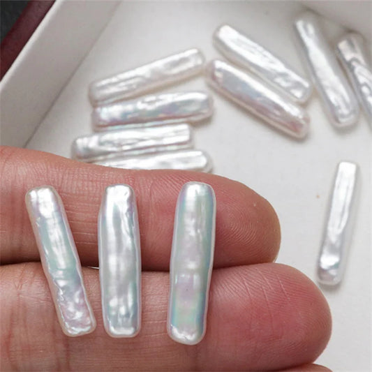 Natural Pearl Small Rectangular Loose Beads Purple  High Quality Ready Accessories Pendant Earrings Necklace Bracelet Good Price