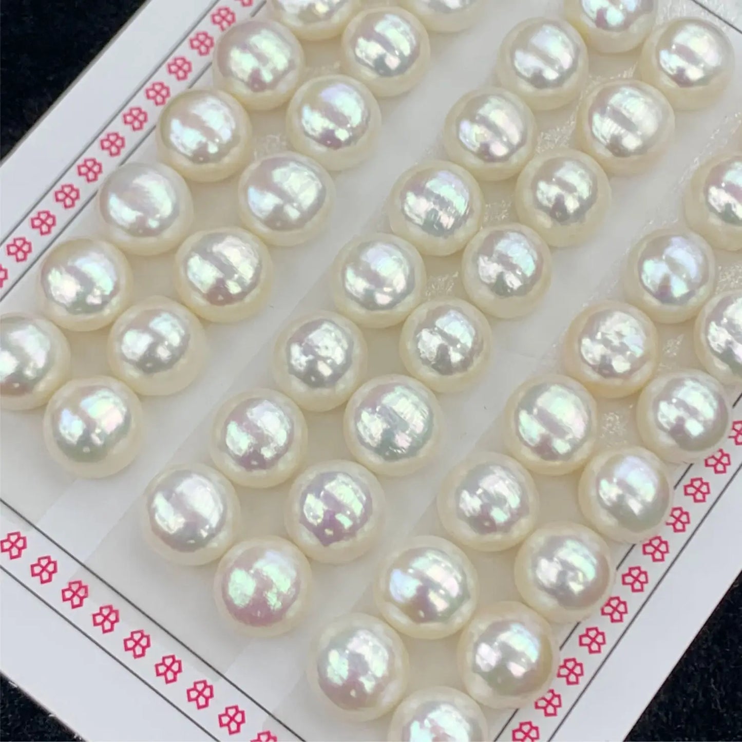Wuzhou 4A White/Purple/Pink  Fresh Water Pearls 1/2 Hole Half Drilled Loose  Natural Freshwater Pearls