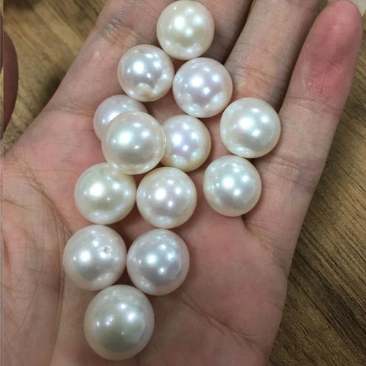 White Cultured Natural Freshwater Pearls Good Quality 4A 6mm 7mm 8mm Half-Hole Bulk 10mm and 4mm Diameters Wholesale Price"
