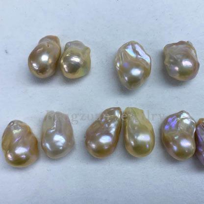Natural Freshwater Pearl 15-16mm 3A White pink Purple  Big Size Fireball Shape Baroque Pearl Ready to Ship