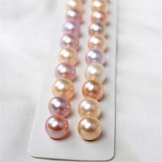 Zhuji Wholesale 6mm 3A Round White Color Natural Freshwater Cultured Pearl Loose Beads Necklace Half Hole