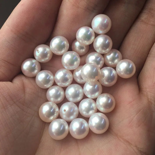 Natural Freshwater Pearl Half Hole White Loose Beads Jewelry Accessories Factory Price
