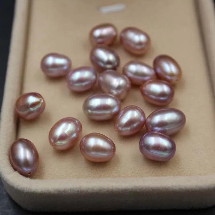 Wholesale 3A High Quality White Color Rice Shape Half-drilled/no Whole Loose Pearl 3*5mm-10*15mm Freshwater Pearl