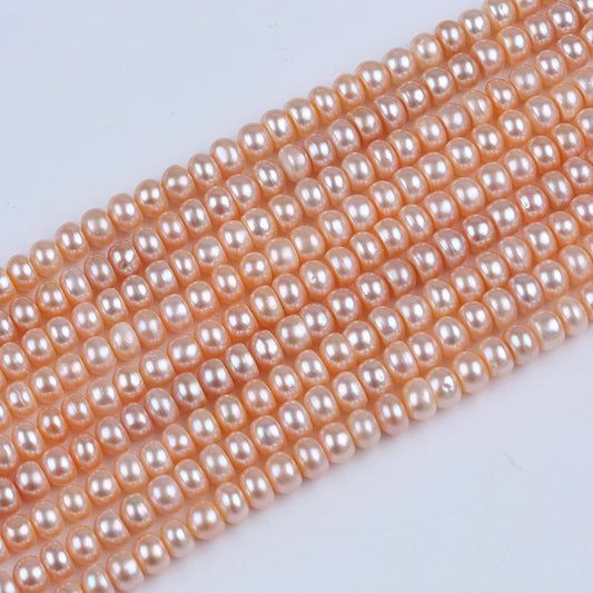 8-9mm Wholesale Loose White Natural Fresh Water Bread Pearls Button Beads Strands