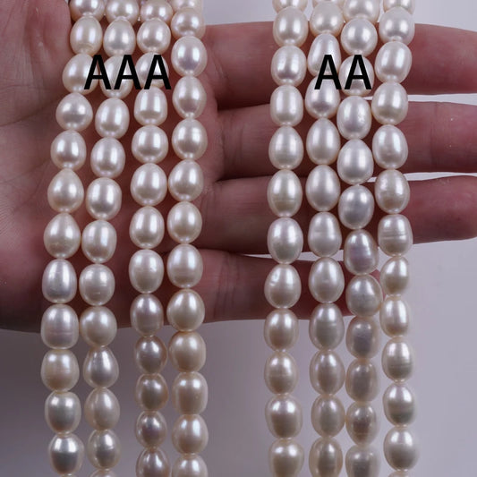 8-9mm Natural Rice Shape Freshwater Pearl Beads for Jewelry Making
