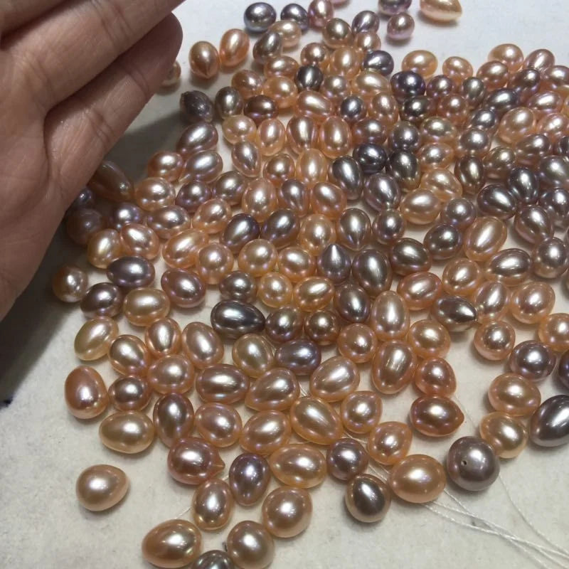 Hot Sale White Teardrop Rice Shape Natural Pearl Factory Price Loose Pearl Cultured Pearls for Women Jewelry