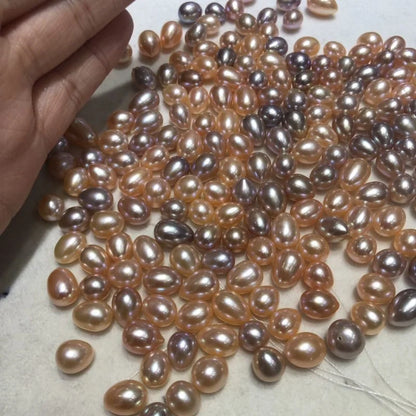 Hot Sale White Teardrop Rice Shape Natural Pearl Factory Price Loose Pearl Cultured Pearls for Women Jewelry